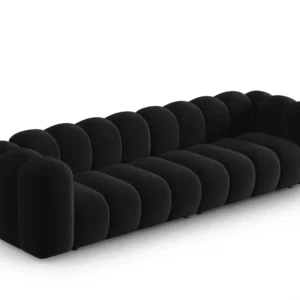 Sofa sametová 4-osobová LUPINE černá