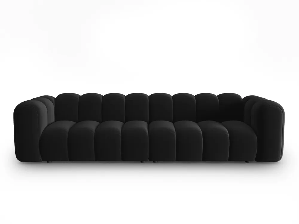 Sofa sametová 4-osobová LUPINE černá