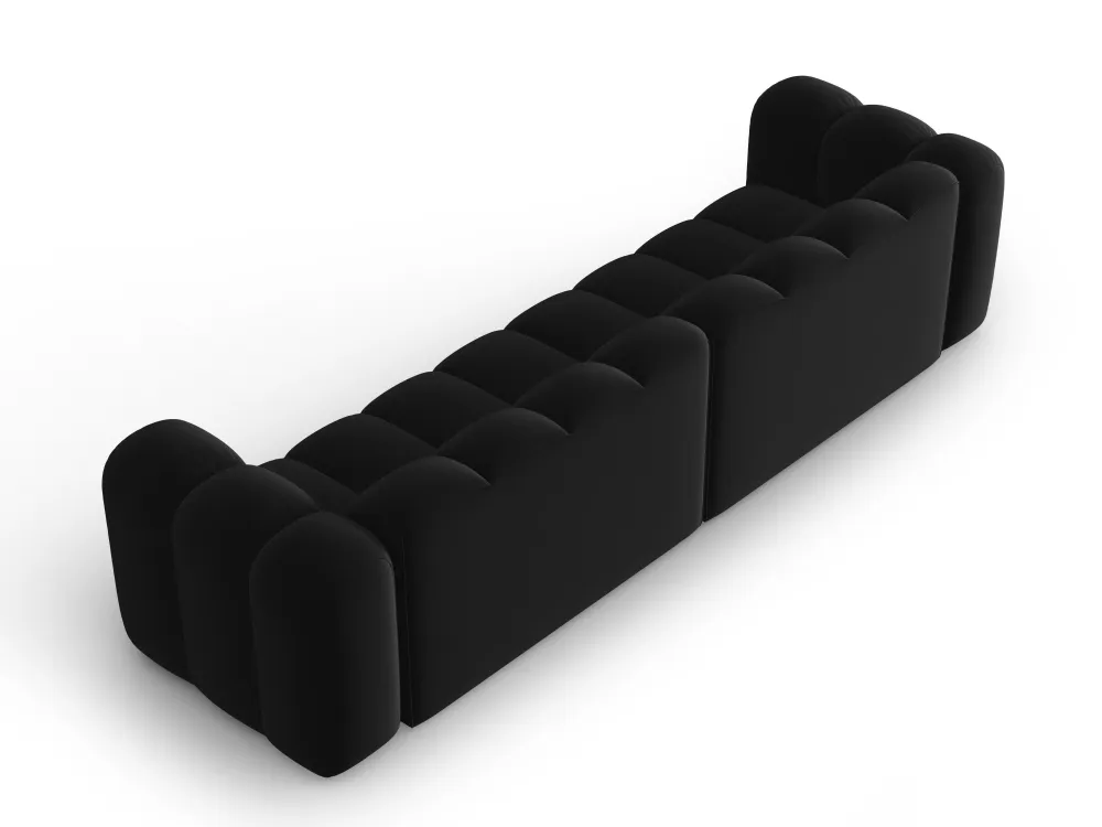Sofa sametová 4-osobová LUPINE černá