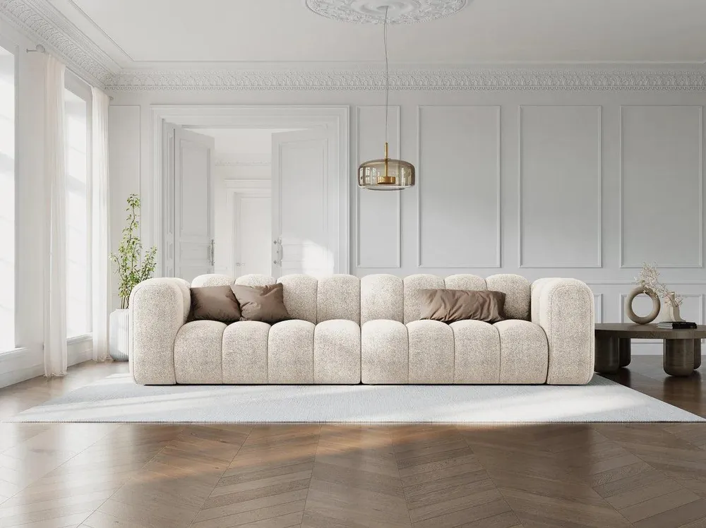 Sofa sametová 4-osobová LUPINE granátová