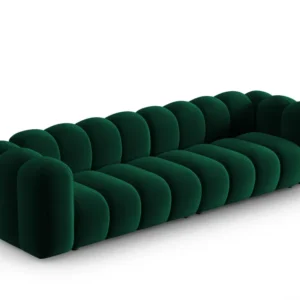 Sofa sametová 4-osobová LUPINE lahvově zelená