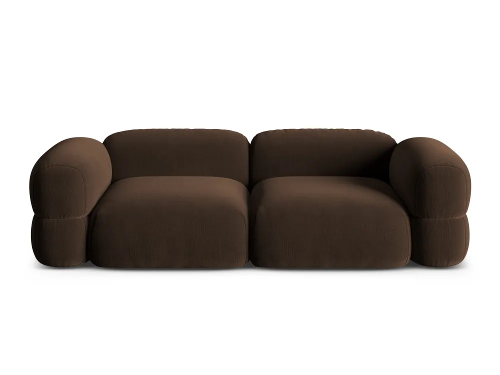 Sofa sametová 4-osobová ROGER čokoládová