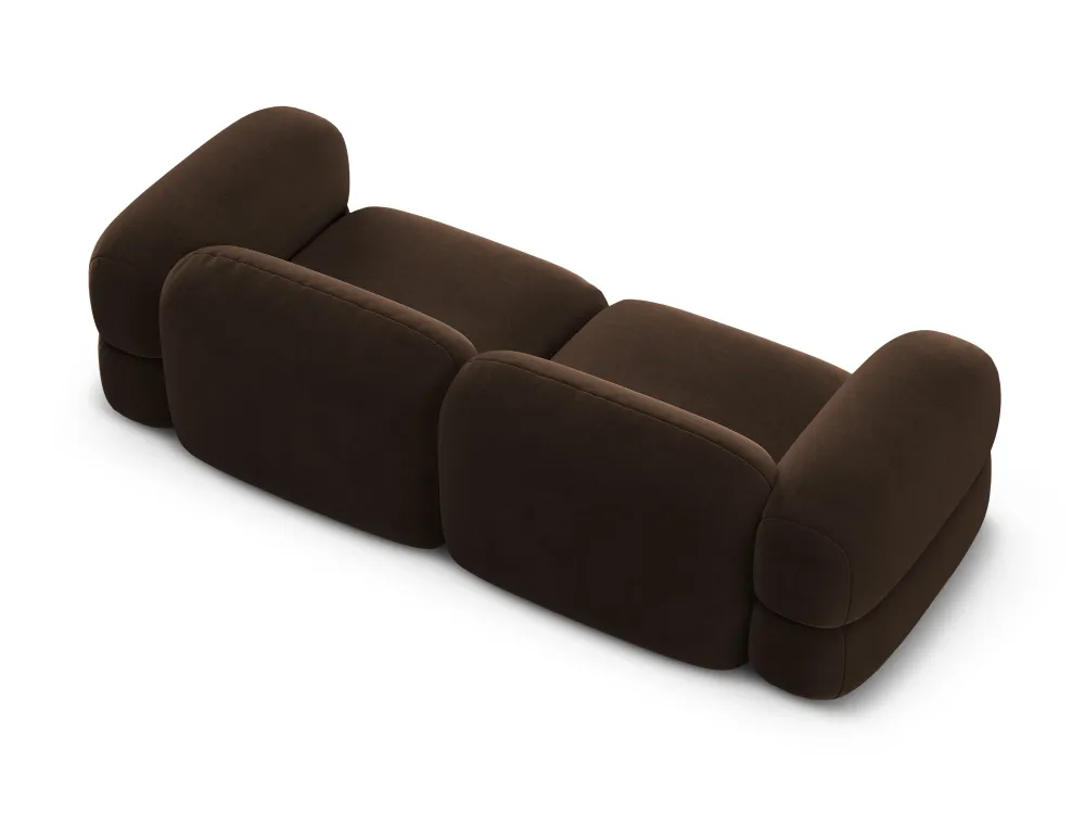 Sofa sametová 4-osobová ROGER čokoládová