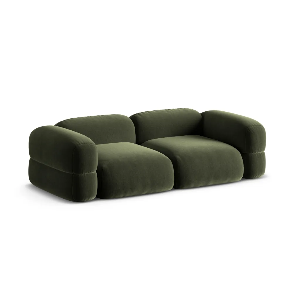Sofa sametová 4-osobová ROGER olivová
