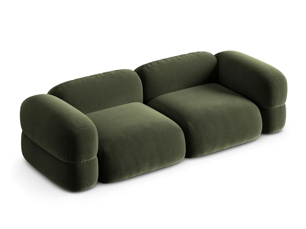 Sofa sametová 4-osobová ROGER olivová