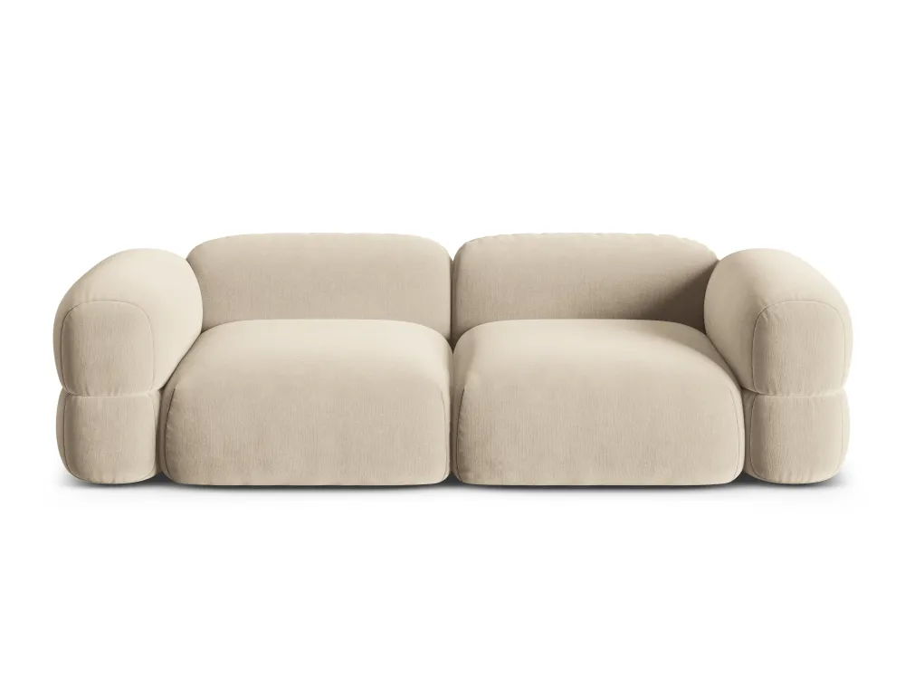 Sofa sametová 4-osobová ROGER světle béžová