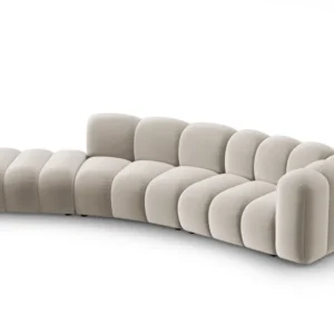 Sofa sametová 5-osobová levostranná LUPINE béžová