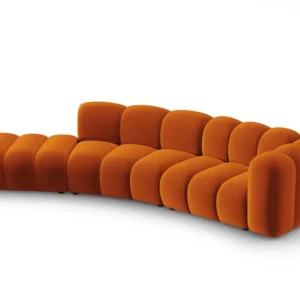 Sofa sametová 5-osobová levostranná LUPINE cihlová