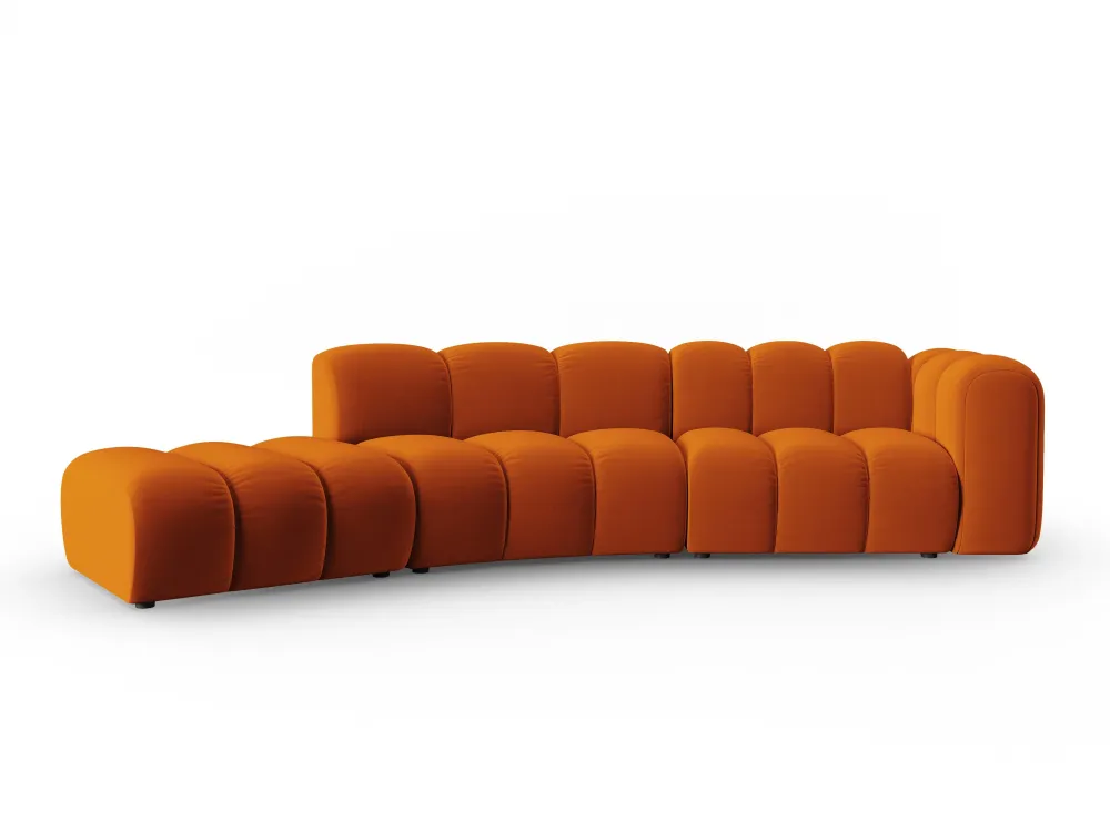 Sofa sametová 5-osobová levostranná LUPINE cihlová