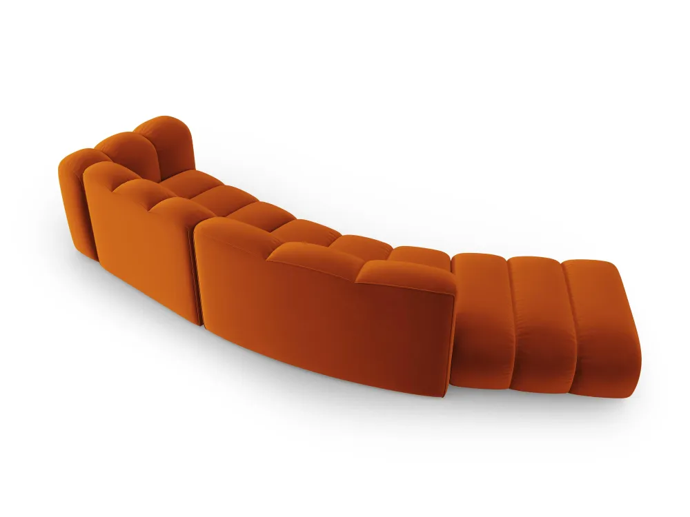 Sofa sametová 5-osobová levostranná LUPINE cihlová