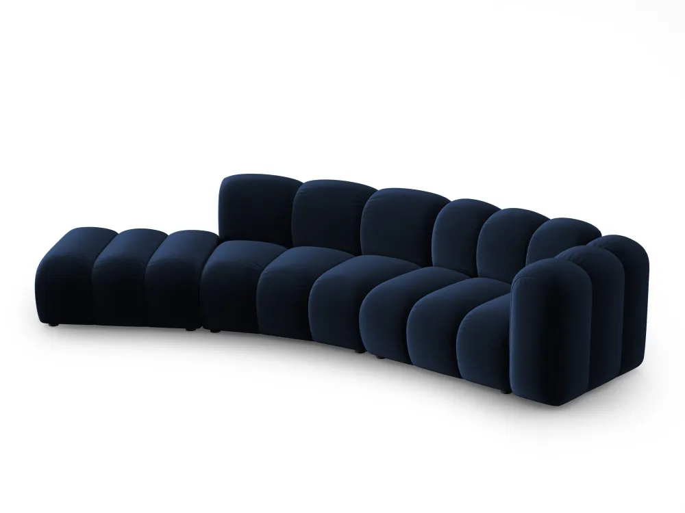 Sofa sametová 5-osobová levostranná LUPINE granátová