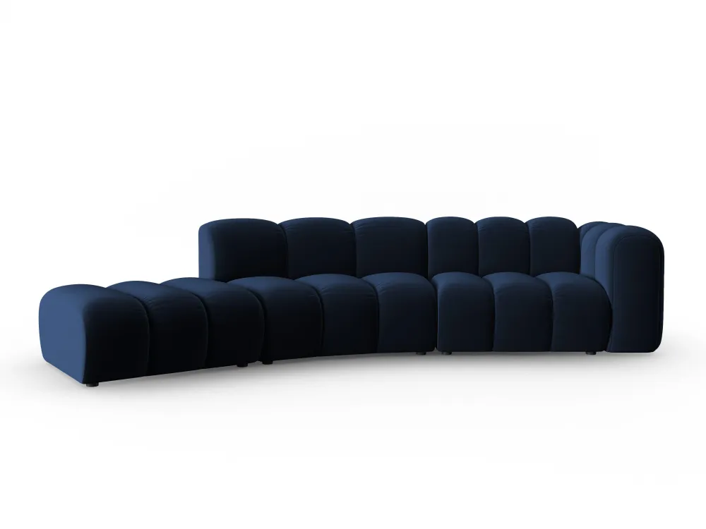 Sofa sametová 5-osobová levostranná LUPINE granátová