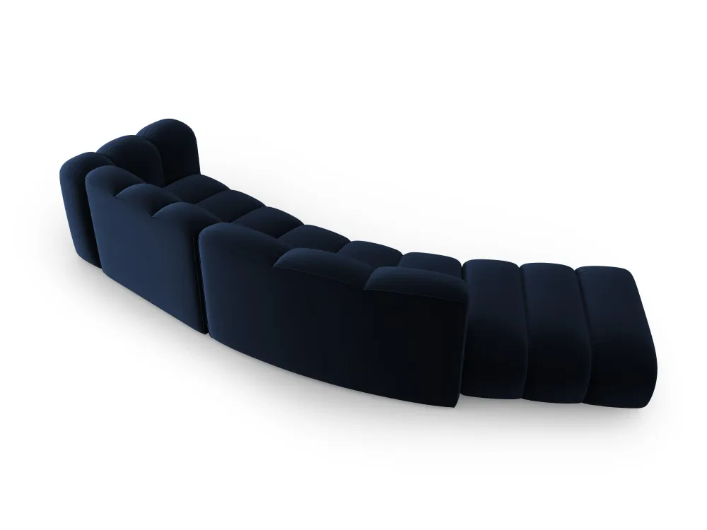 Sofa sametová 5-osobová levostranná LUPINE granátová