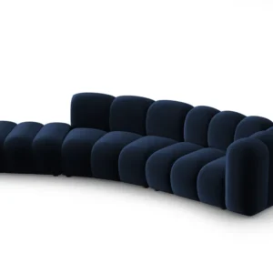 Sofa sametová 5-osobová levostranná LUPINE granátová