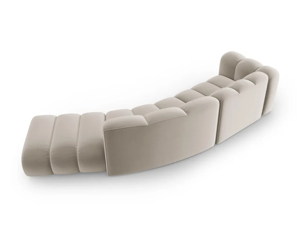 Sofa sametová 5-osobová pravostranná LUPINE béžová