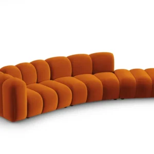 Sofa sametová 5-osobová pravostranná LUPINE cihlová