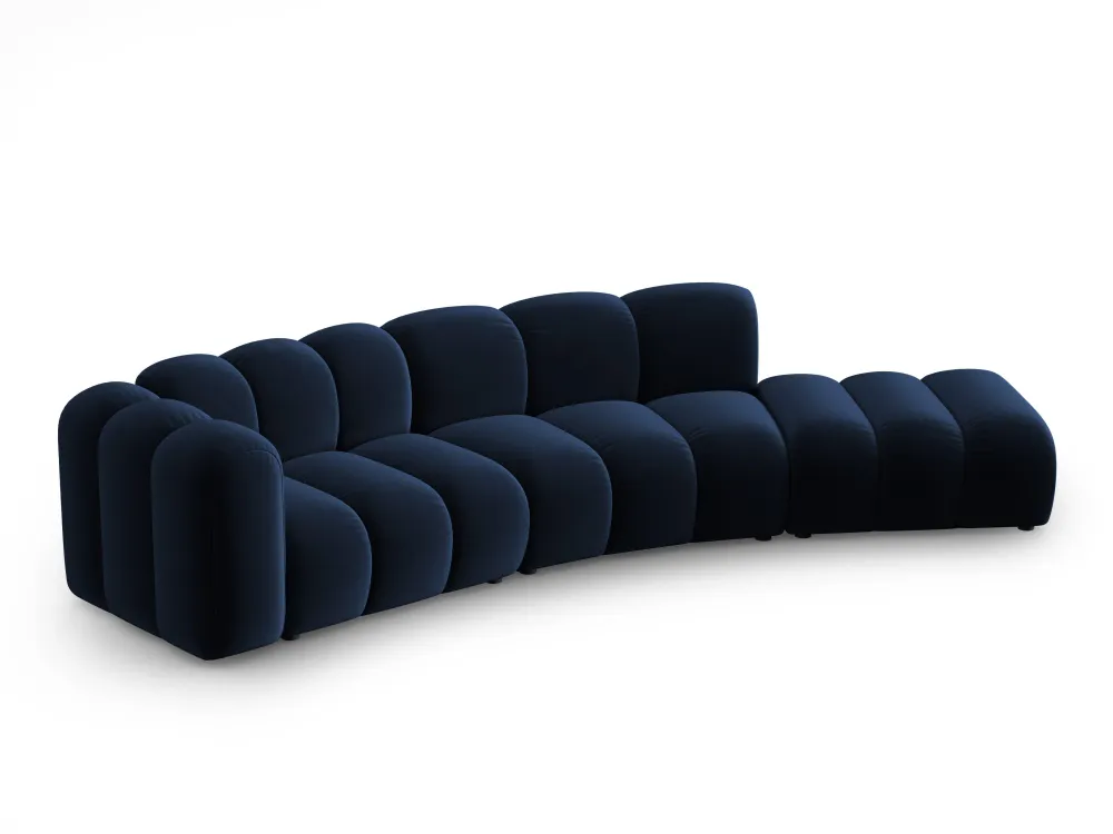 Sofa sametová 5-osobová pravostranná LUPINE granátová