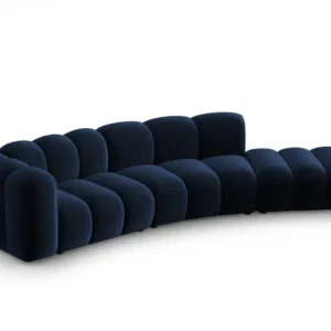 Sofa sametová 5-osobová pravostranná LUPINE granátová