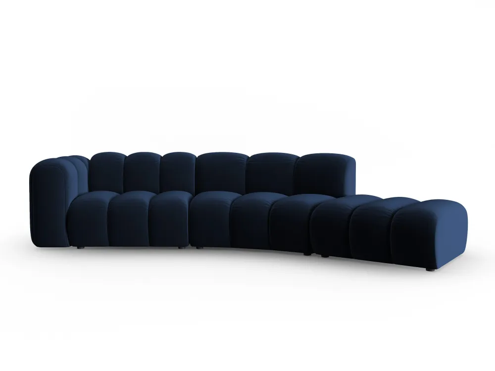 Sofa sametová 5-osobová pravostranná LUPINE granátová