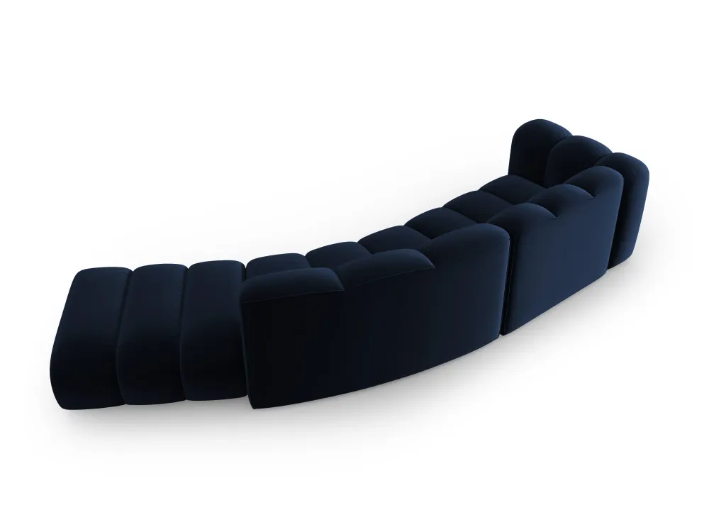 Sofa sametová 5-osobová pravostranná LUPINE granátová