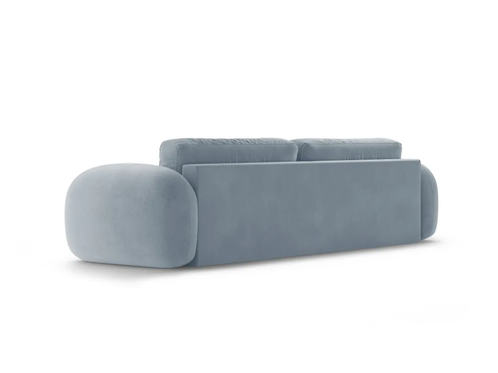 Sofa sametová s funkcí spaní 3-osobová TONALE modrá