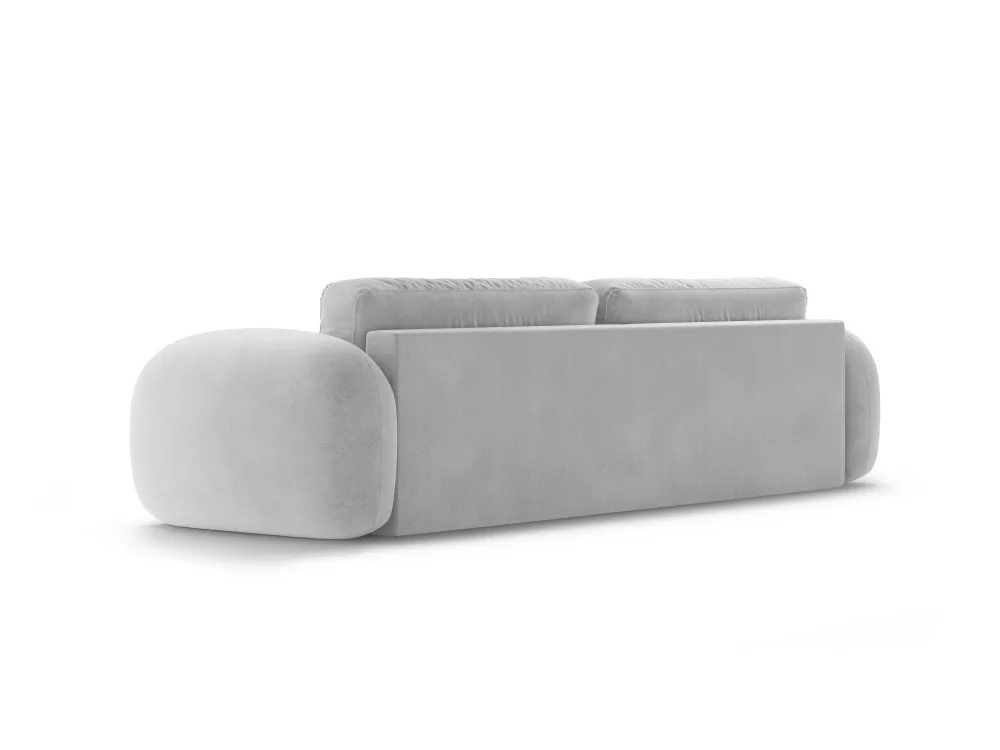 Sofa sametová s funkcí spaní 3-osobová TONALE světle šedá