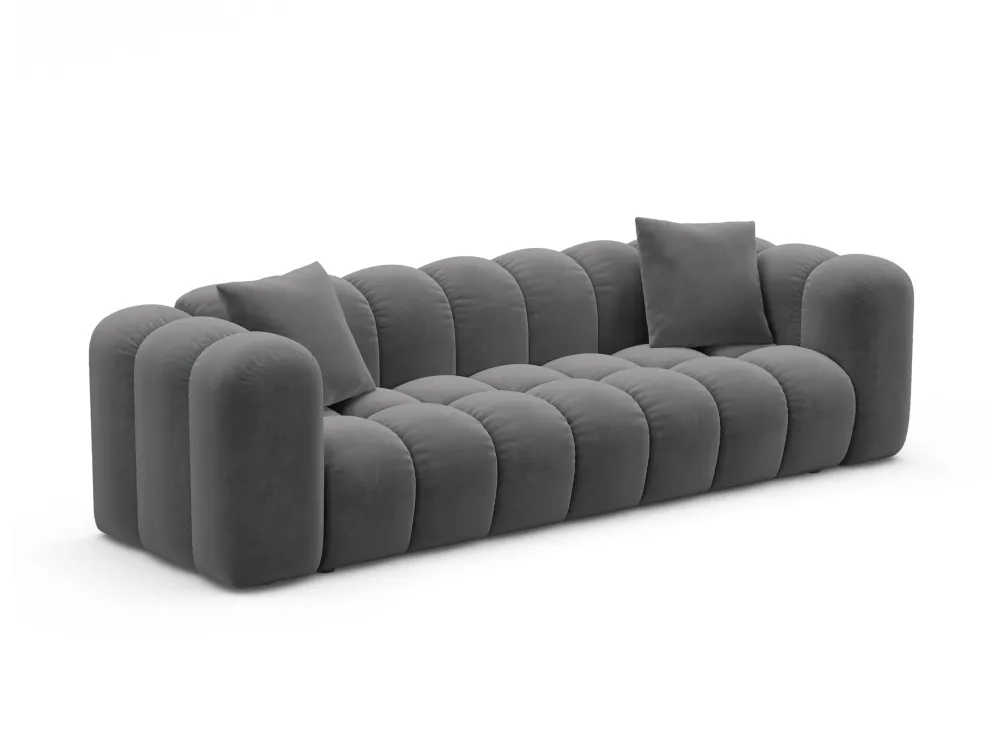 Sofa sametová s funkcí spaní ASTRO šedá