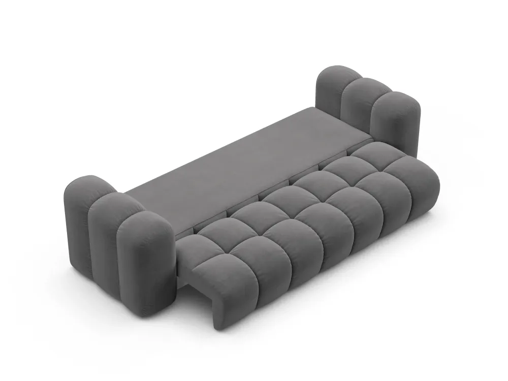 Sofa sametová s funkcí spaní ASTRO šedá