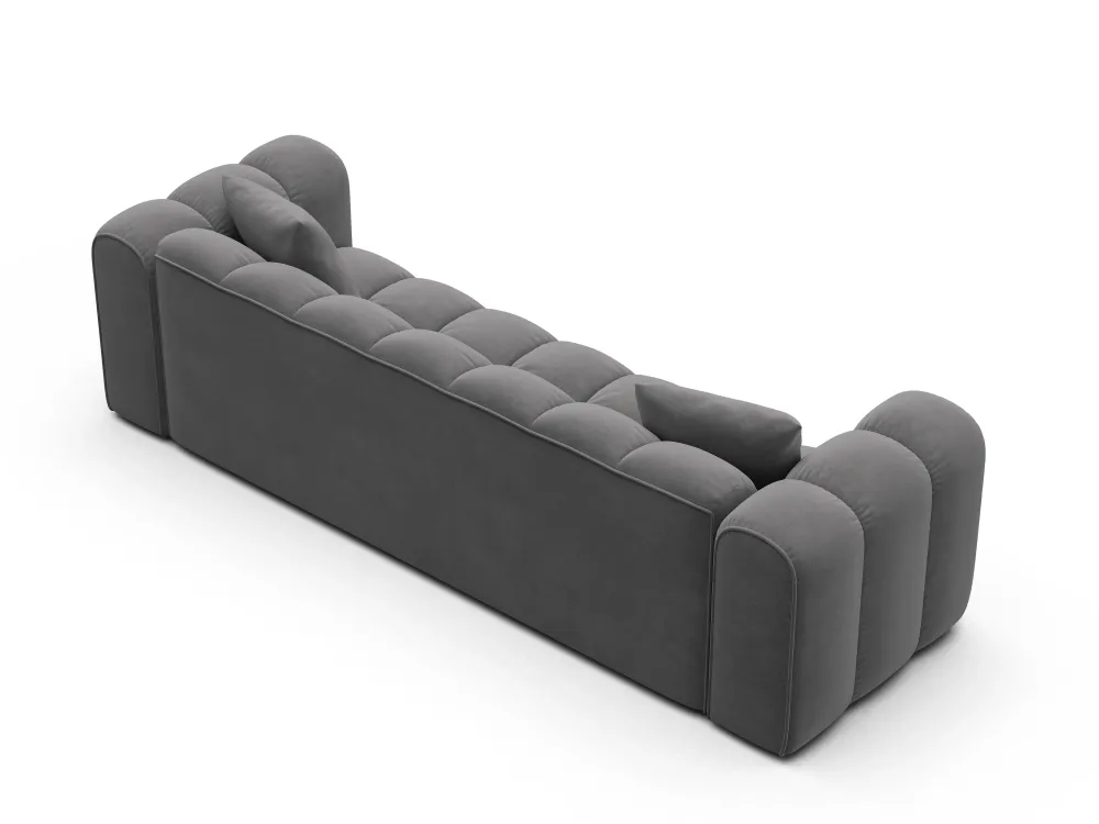 Sofa sametová s funkcí spaní ASTRO šedá