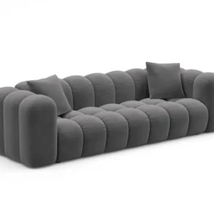Sofa sametová s funkcí spaní ASTRO šedá