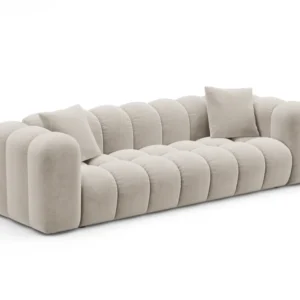 Sofa sametová s funkcí spaní ASTRO ecru