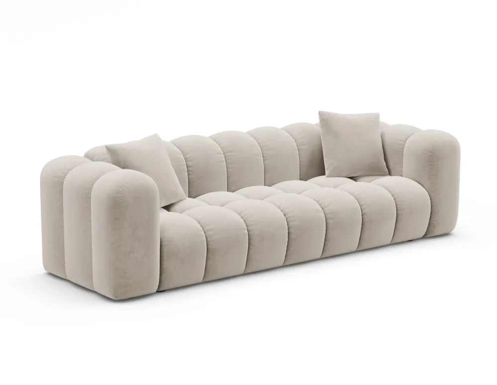 Sofa sametová s funkcí spaní ASTRO ecru