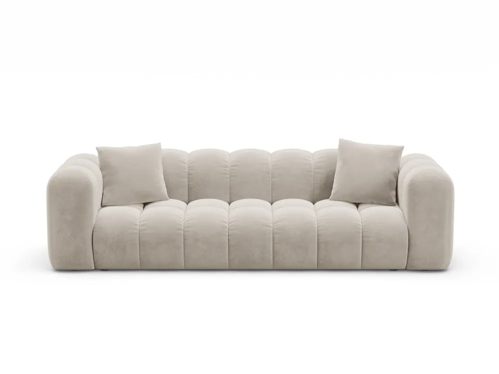 Sofa sametová s funkcí spaní ASTRO ecru