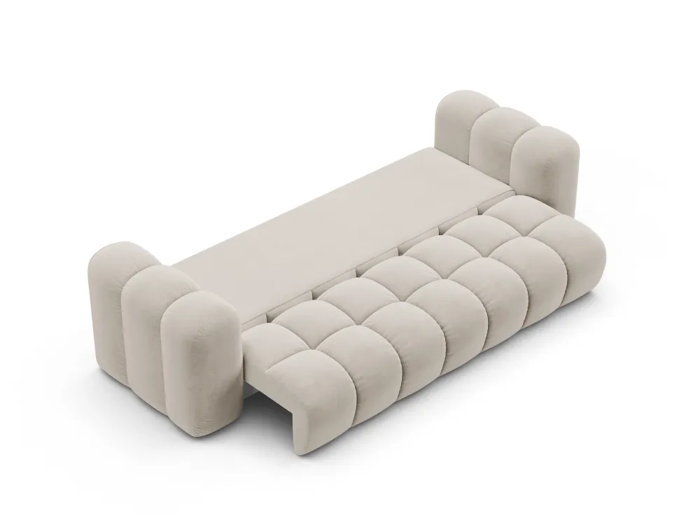 Sofa sametová s funkcí spaní ASTRO ecru