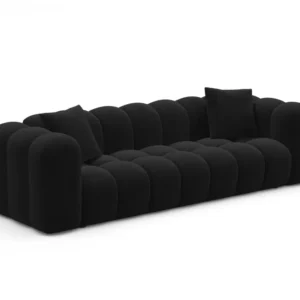 Sofa sametová s funkcí spaní ASTRO černá