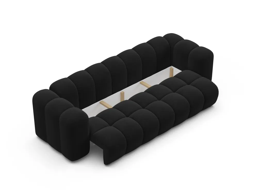 Sofa sametová s funkcí spaní ASTRO černá
