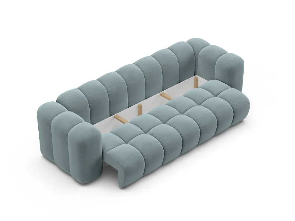 Sofa sametová s funkcí spaní ASTRO jasně modrá