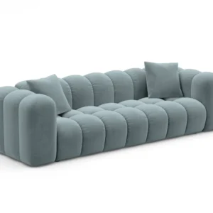 Sofa sametová s funkcí spaní ASTRO jasně modrá
