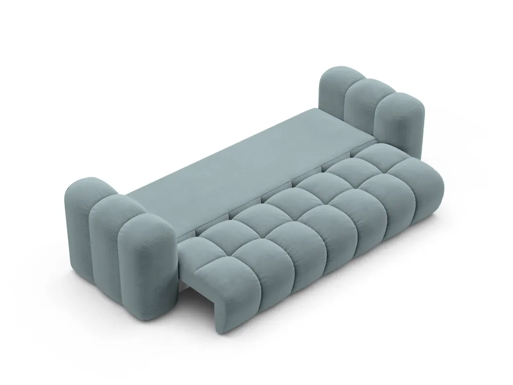 Sofa sametová s funkcí spaní ASTRO jasně modrá