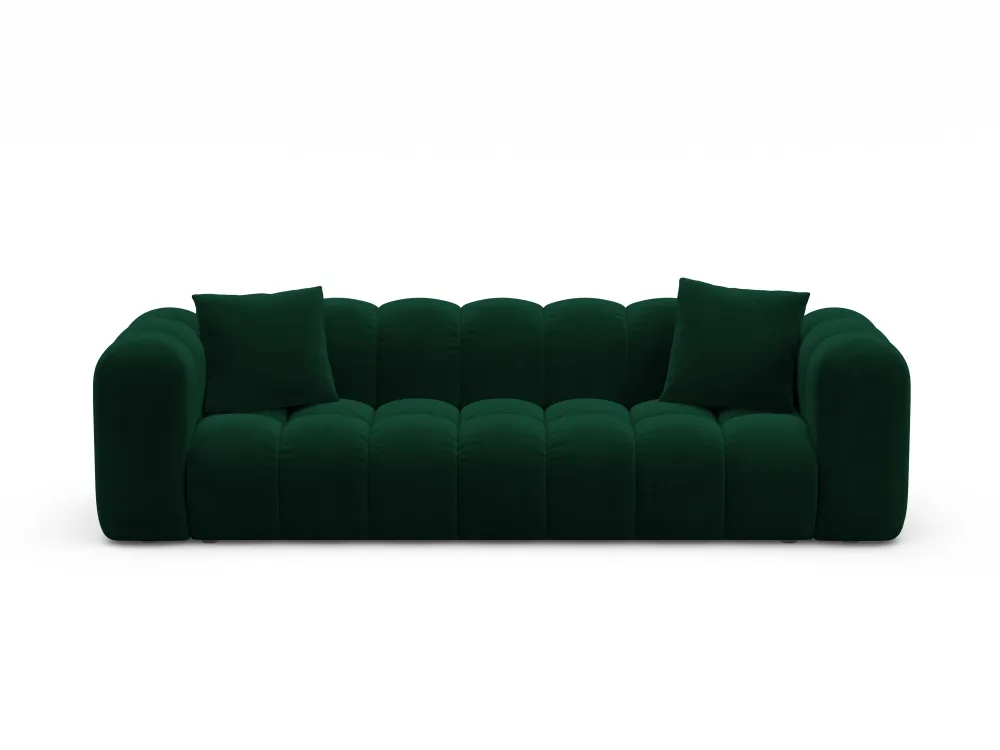 Sofa sametová s funkcí spaní ASTRO lahvově zelená