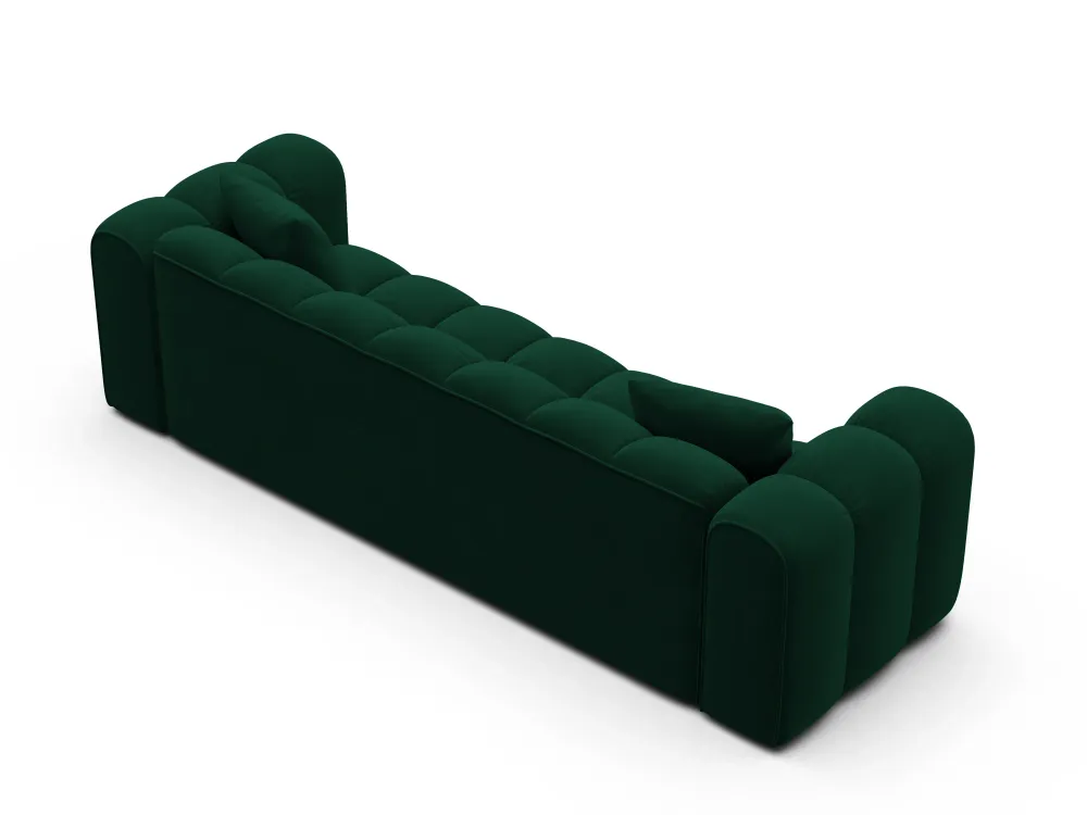 Sofa sametová s funkcí spaní ASTRO lahvově zelená