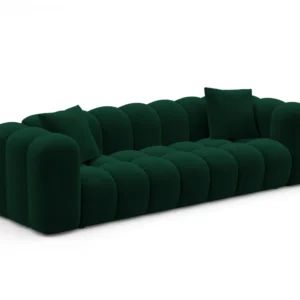 Sofa sametová s funkcí spaní ASTRO lahvově zelená