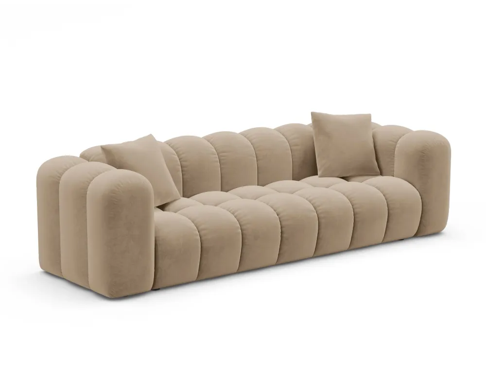 Sofa sametová s funkcí spaní ASTRO písková