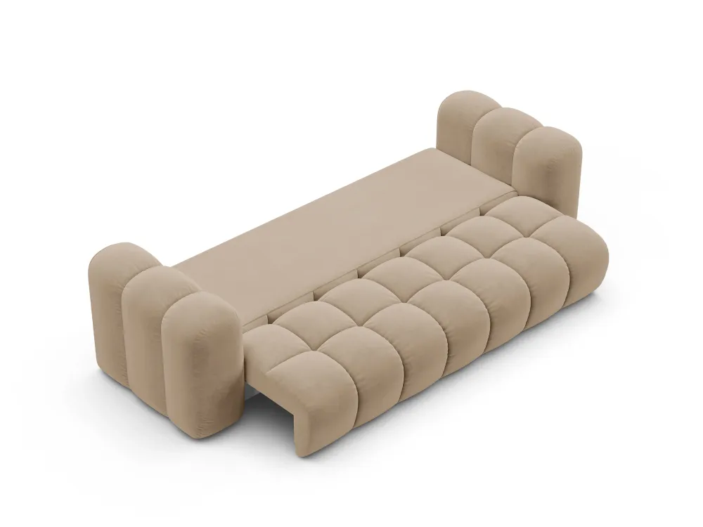 Sofa sametová s funkcí spaní ASTRO písková