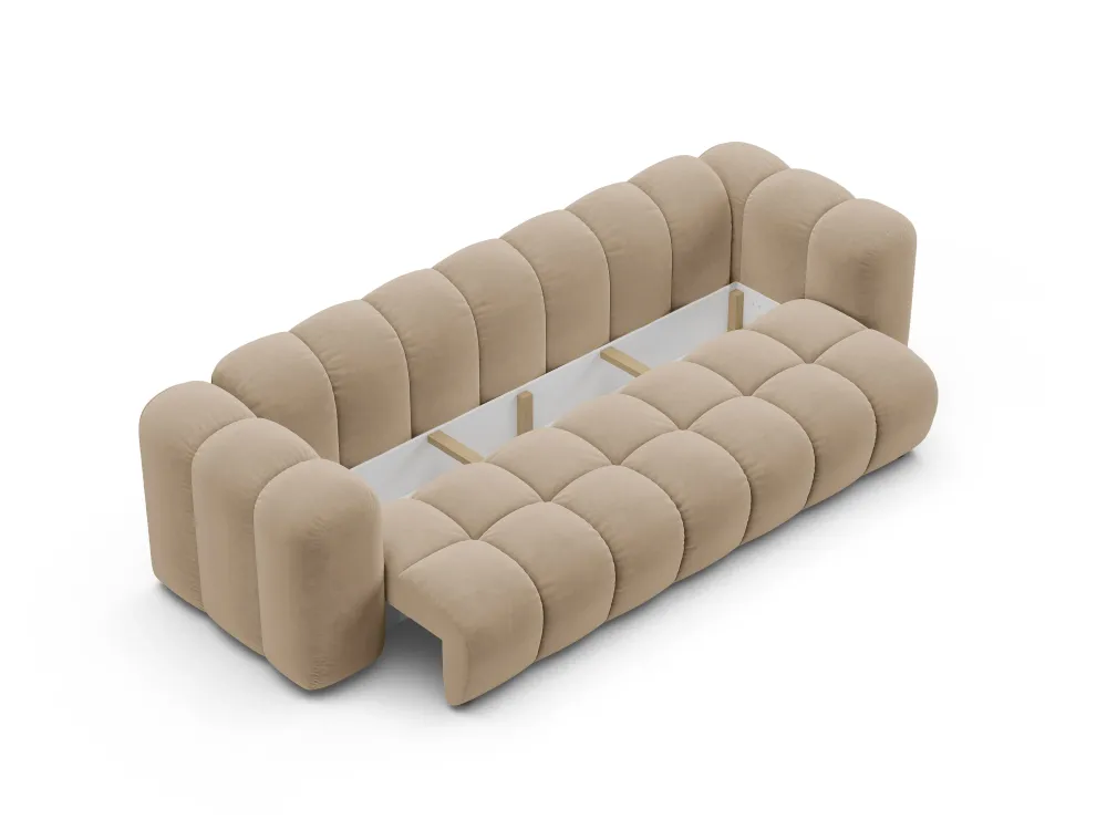 Sofa sametová s funkcí spaní ASTRO písková