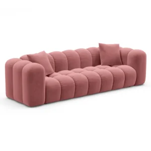 Sofa sametová s funkcí spaní ASTRO růžová