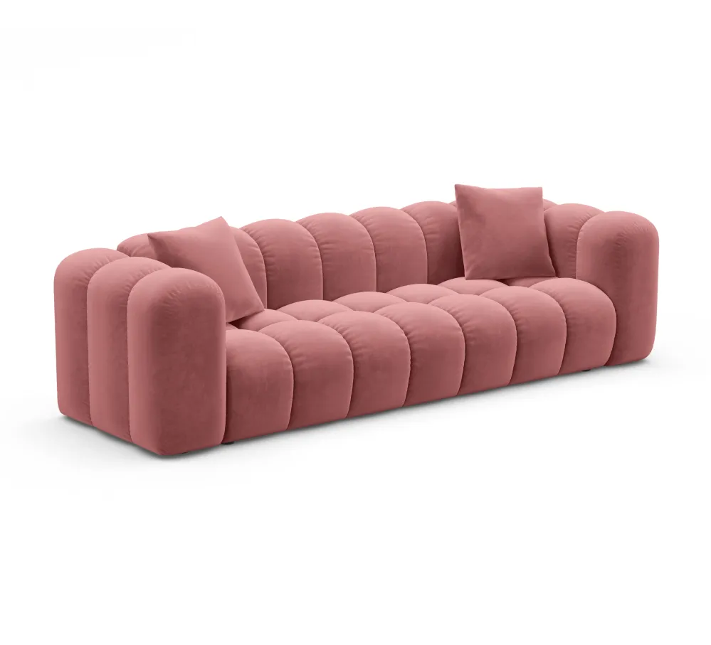 Sofa sametová s funkcí spaní ASTRO růžová