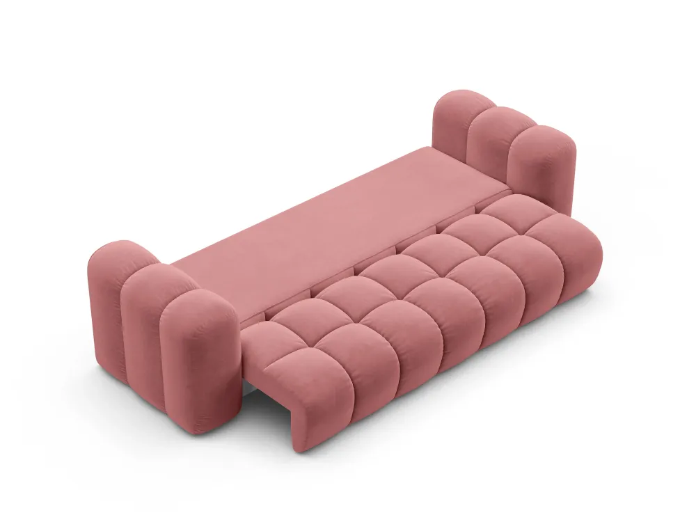 Sofa sametová s funkcí spaní ASTRO růžová