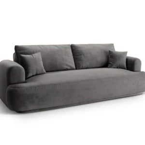 Sofa sametová s funkcí spaní ELLA šedá