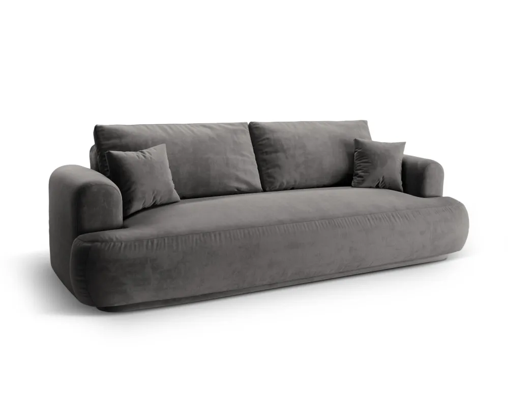 Sofa sametová s funkcí spaní ELLA šedá